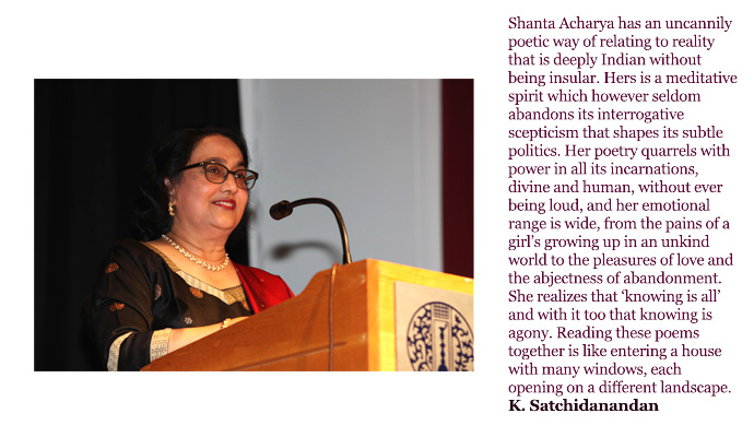 Shanta Acharya reading from poetry book 'Imagine'